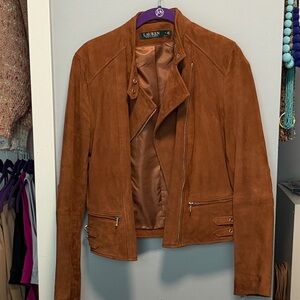 Ralph Lauren Women's Brown Suede moto jacket size small